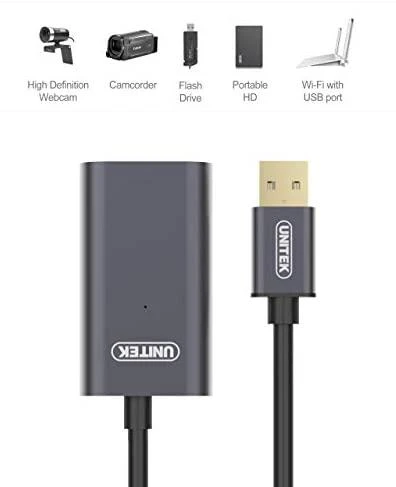 UNITEK Y-271 Unitek Cable USB 2.0 Active Extension, 5m, Alu., Y-271