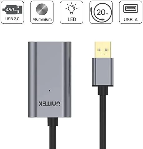 UNITEK Y-274 Unitek Cable USB 2.0 Active Extension 20m Alu. Y-274