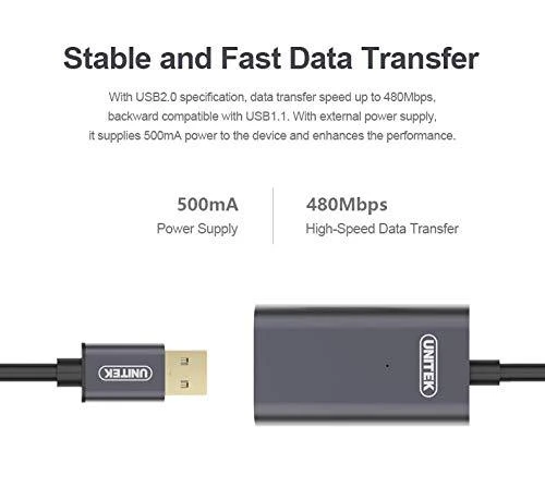 UNITEK Y-274 Unitek Cable USB 2.0 Active Extension 20m Alu. Y-274