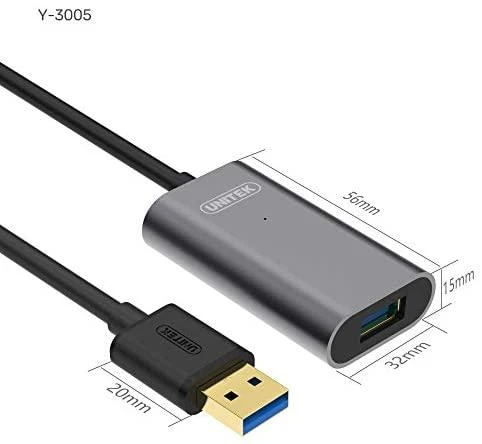 Kabelis UNITEK Y-3005 USB 3.0 Extension Cable 10M