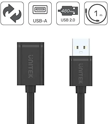 UNITEK Y-C428GBK Unitek USB plėtinio keitiklis USB2.0 AM-AF, 1,0m Y-C428GBK