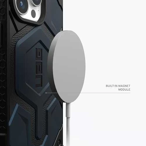 Urban Armor Gear UAG Monarch Pro su MagSafe iPhone 15 Pro - dark dėklas telefonui mėlynos spalvos