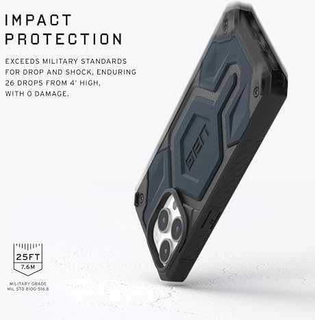 Urban Armor Gear UAG Monarch Pro su MagSafe iPhone 15 Pro - dark dėklas telefonui mėlynos spalvos