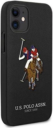 Us Polo Assn US Polo USHCP12SPUGFLBK Apple iPhone 12 mini 5,4" telefono dėklas juodos spalvos Polo Embroidery Collection