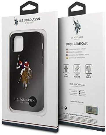 Us Polo Assn US Polo USHCP12SPUGFLBK Apple iPhone 12 mini 5,4" telefono dėklas juodos spalvos Polo Embroidery Collection
