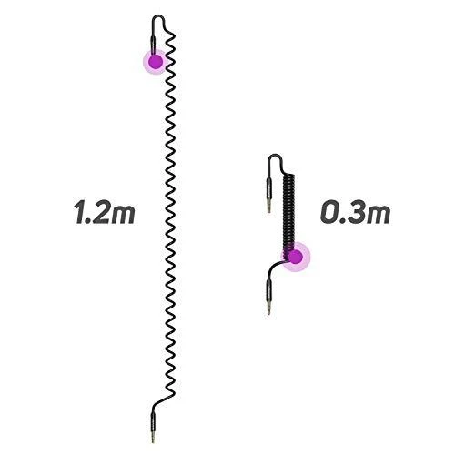 USAMS 3.5mm audio 1.2m laidas, Juodas