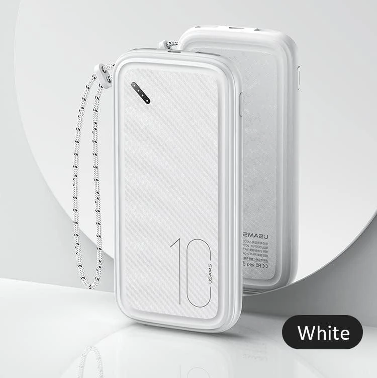 USAMS POWERBANK CD150 WITH BELT 10000MAH Baltas