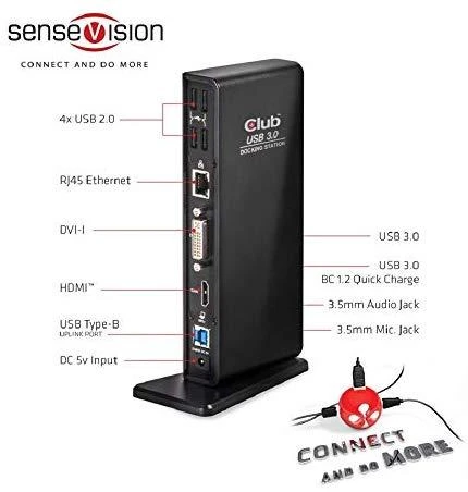 Stacja / replikatorius Club 3D SenseVision Dual Ekranas USB 3.0 (CSV-3242HD)