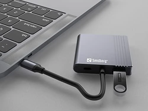Sandberg USB-C adapteris su prijungtu kompiuteriu