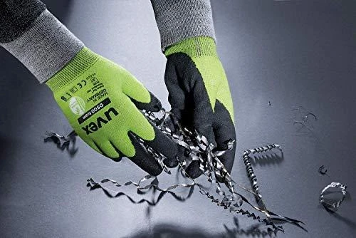 Pirštinės Uvex D500 Foam, D lygio atsparumas pjūviams, Dyneema Diamond, plienas, poliamidas. HPE delno padengimas. Dydis 9