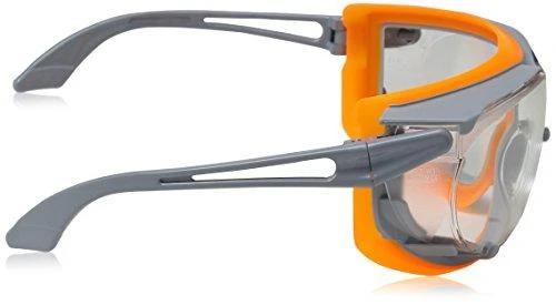 Apsauginiai akiniai Uvex Skyguard NT, skaidri linzė, supravision excellence padengimas (nerasoja iš vidaus, nesibraižo iš išorės), plastikinės kojelės, minkšta tarpinė, pilki/oranžiniai