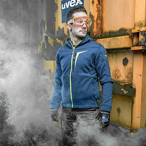 Apsauginiai akiniai Uvex Ultrasonic, skaidri panoraminė linzė, supravision excellence padengimas, guminė juostelė, oranžiniai