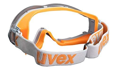 Apsauginiai akiniai Uvex Ultrasonic, skaidri panoraminė linzė, supravision excellence padengimas, guminė juostelė, oranžiniai