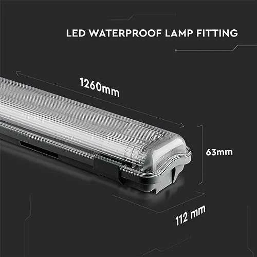 Lubinis šviestuvas 2x18W LED šviestuvas (su lempomis) V-TAC 120cm, atsparus vandeniui, 4000K (natūraliai balta)