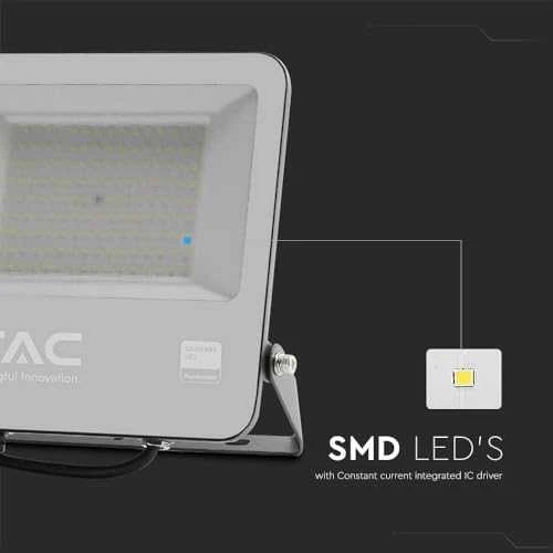 100W LED prožektorius, juodu korpusu, 6500K, SAMSUNG CHIP
