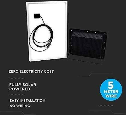 V-tac 35W LED prožektorius su saulės baterija. 4000K (dienos šviesa), juodas,