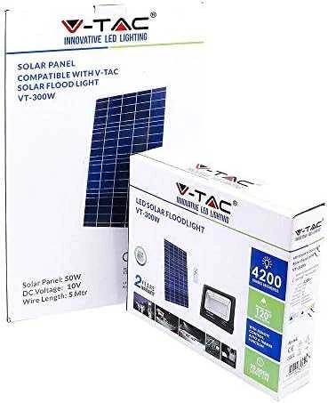 V-tac 35W LED prožektorius su saulės baterija. 4000K (dienos šviesa), juodas,