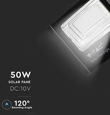V-tac 35W LED prožektorius su saulės baterija. 4000K (dienos šviesa), juodas,