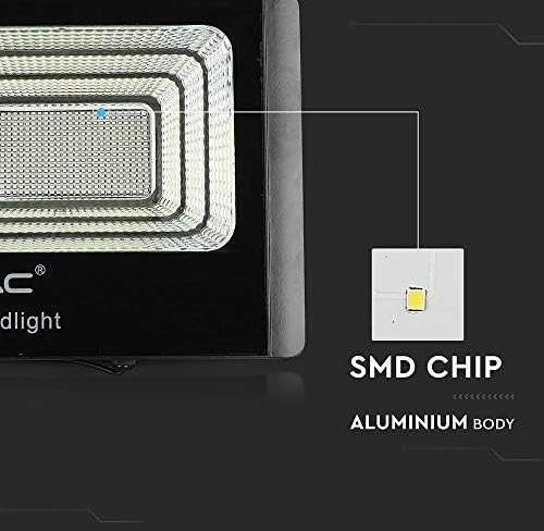 V-tac 35W LED prožektorius su saulės baterija. 4000K (dienos šviesa), juodas,
