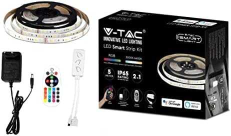 4W/m, 12V LED juosta V-TAC, RGB+3in1, IP65, suderinama su Amazon Alexa ir Google Home, 5m ilgio