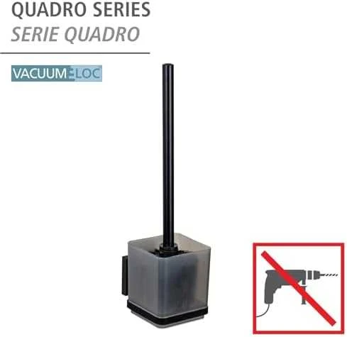 Wenko Kvadratinis QUADRO tualeto šepečių konteineris, montavimas be gręžimo