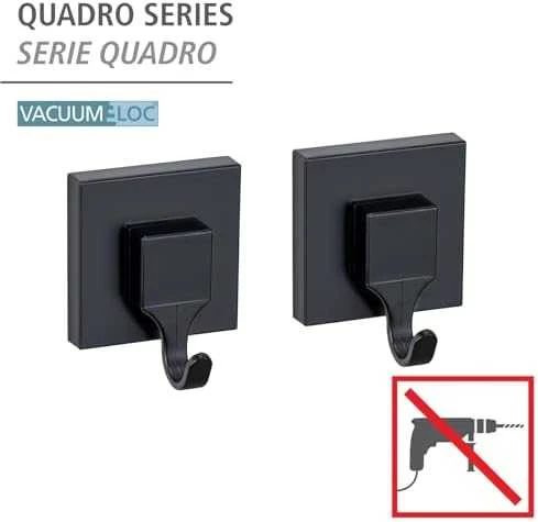 Wenko 2 QUADRO rankšluosčių kabliukų rinkinys, montavimas be gręžimo