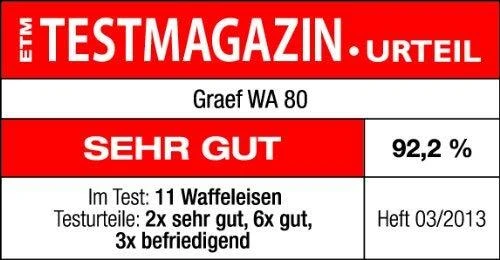 Vaflinė GRAEF. WA 80 Sidabrinis, 850 W, Širdies forma, Vaflių skaičius 5