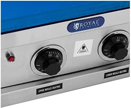 Royal Catering Vaflinė - aparatas vafliams ir ledų kugeliams kepti, 100-120 vaflių/val. 74 x 124 mm