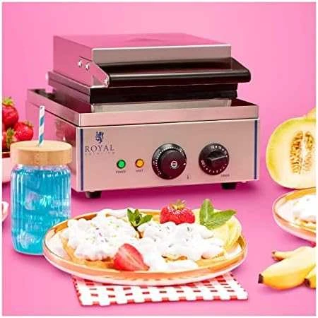 Royal Catering Teflonu dengta vaflinė apvaliems vafliams, širdelės rozetė, skersmuo. 21 cm