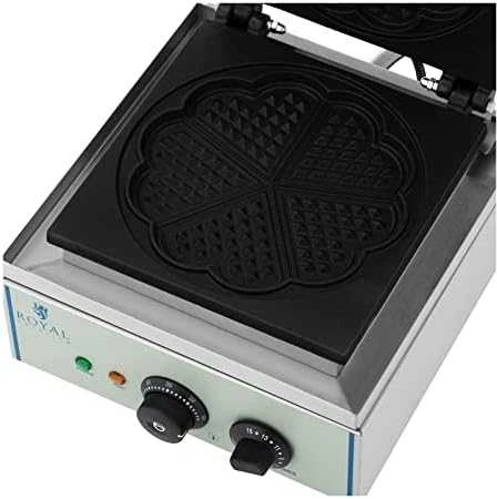 Royal Catering Teflonu dengta vaflinė apvaliems vafliams, širdelės rozetė, skersmuo. 21 cm