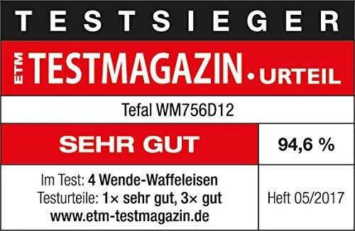 Tefal WM756D vaflinė 2 vafliai Juoda, Nerūdijančiojo plieno 1200 W