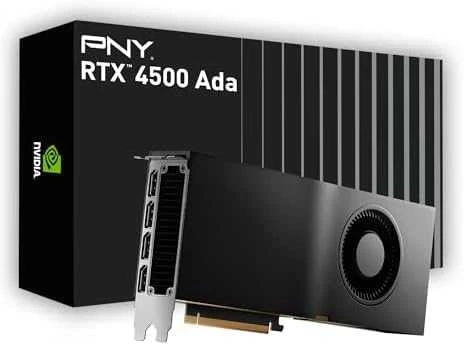 Pny Technologies Vaizdo plokštė PNY NVIDIA RTX 4500 Ada Generation, 24 GB GDDR6 ECC 192 bitų, CIe 4.0 x16, dvigubas lizdas, 4x DP 1.4a, ATX – ATX laikiklis, 1x 16 kontaktų maitinimo laidas, 1x DisplayPort į HDMI2.