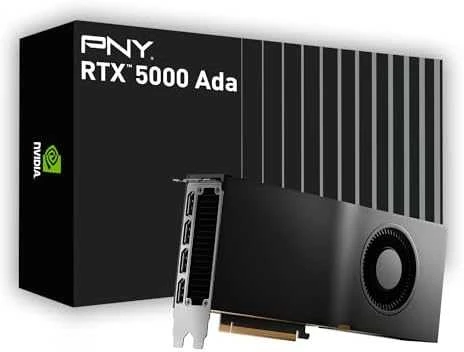 Vaizdo plokštė Pny Technologies PNY NVIDIA RTX 5000 Ada Generation, 32 GB GDDR6 ECC 256 bitų, PCIe 4.0 x16, dvigubas lizdas, 4x DP 1.4a, ATX – ATX laikiklis, 1x 16 kontaktų maitinimo laidas, tinklas