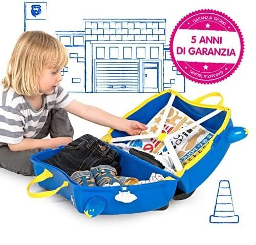 Vaikiškas lagaminas Trunki Percy Police Car, 18 l / 21x46x31 cm
