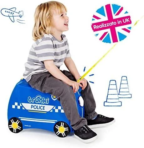 Vaikiškas lagaminas Trunki Percy Police Car, 18 l / 21x46x31 cm