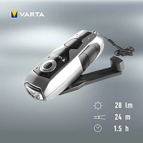 Varta Dynamo Light LED Rankinis žibintuvėlis Juoda, Pilka