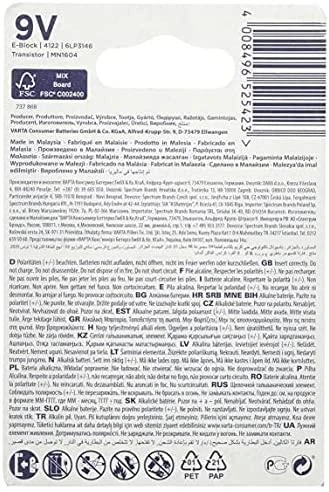 Baterija Varta Longlife 9V alkaline, 1 vnt