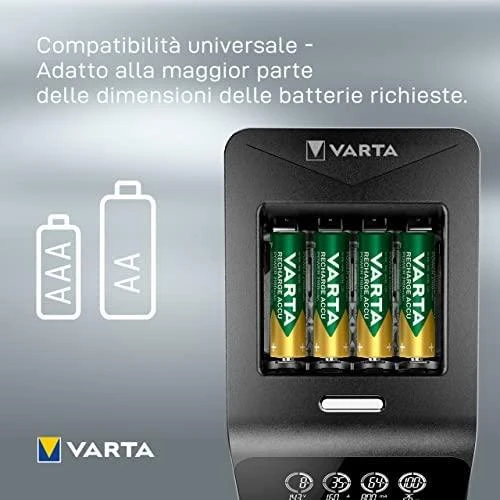 Varta LCD Ultra Fast Charger+ įsk. 4 Batt. 2100 mAh AA + 12V