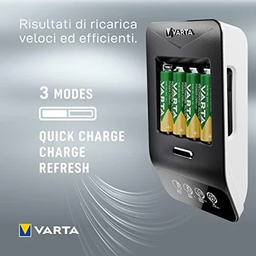 Varta LCD Ultra Fast Charger+ įsk. 4 Batt. 2100 mAh AA + 12V