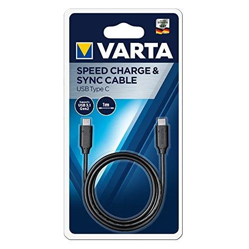 Varta 57947 USB kabelis 1 m 3.2 Gen 2 (3.1 Gen 2) USB C Juoda