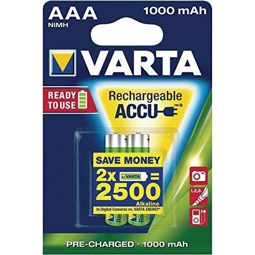 Varta AAA Įkraunami Elementai R3 1000mAh Ready 2 use 2vnt