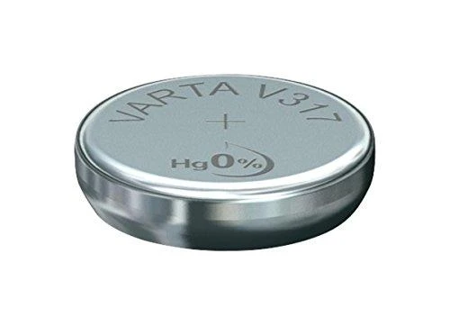 Varta-V317, Vienkartinė baterija, Sidabro oksidas (S), 1,55 V, 1 vnt., Hg (gyvsidabris), Sidabras