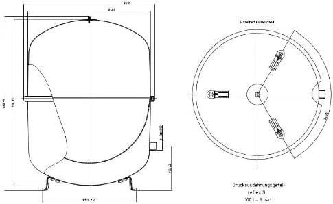 izplešanās tvertne Reflex N 100L, 6bar/120°C