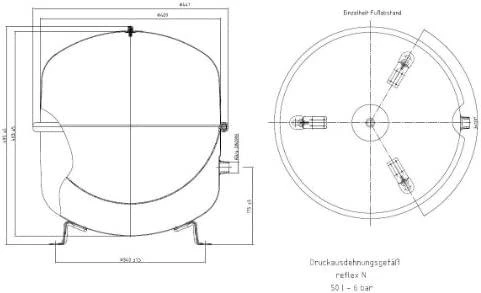 izplešanās tvertne Reflex N 50L, 6bar/120°C