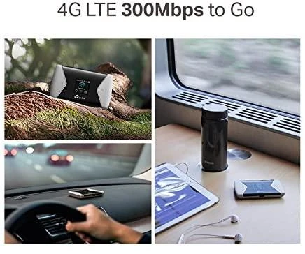 TP-LINK mobilusis 4G LTE WLAN Maršrutizatorius 300 MB dviejų dažnių „Wi-Fi“ 4G modemas SIM kortelės lizdas Micro SD lizdas 1,4 colio TFT ekranas 3000 mAh baterija
