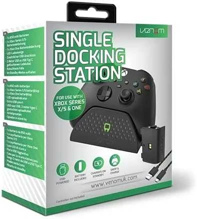 Venom įkrovimo stotelė su įkraunamu akumuliatorių bloku, juoda, skirta XBOX Series X/S