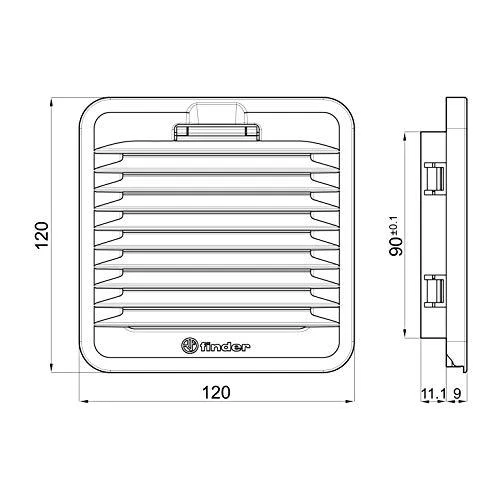 Finder Ventiliatorius su filtru 230V AC 24m3/h 17W 92mm 7F.20.8.230.1020