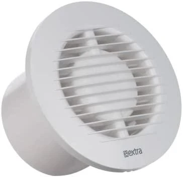 Europlast Vonios kambario ištraukimo ventiliatorius, apvalus EA100 Vonios kambario ventiliatorius, 15 W, skersmuo 10 cm, Baltas