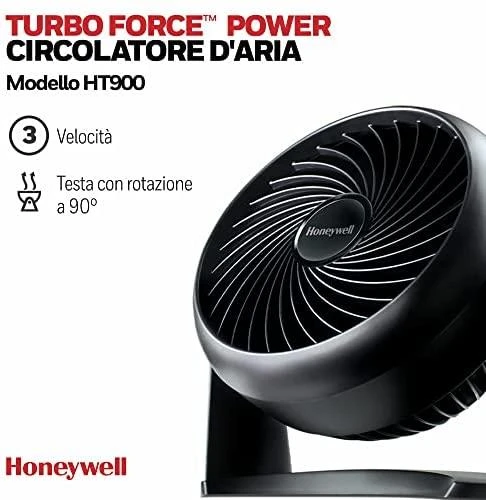 Honeywell HT900E4, Buitinis mentinis ventiliatorius, Juoda, Grindys, Sienas, 39 dB, 18 cm, 740 m³/h