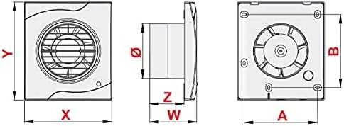 AWENTA vonios ventiliatorius Vecco Ø100 95m3/h 14W 230V balta WV100